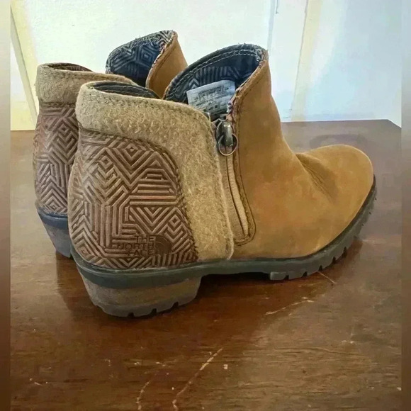 The North Face Bridgeton Women's Brown/Tan Leather Zip Ankle Boots Size 5 - Picture 1 of 9